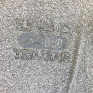USC Trojans Gray Short Sleeve Shirt Sz XL Juniors Silver Glitter Logos 00's